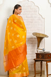 Yellow Banarasi Silk Saree