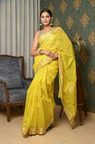 Yellow Cotton Silk Chanderi Saree