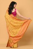 Yellow Cross Stitch Semi Tussar Saree