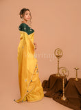 Yellow Green Uppada Silk Gota and Jarkan Saree