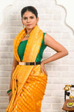 Yellow Soft Silk Banarasi Saree With Jaal border