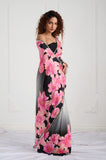 Black Printed Shaded Crepe Handwork Designer Saree
