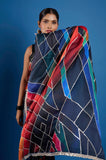 Black Satin Crepe Handwork Designer Saree