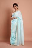 Blue HO Silk Moti Work Designer Saree