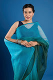 Blue Shaded Organza Saree