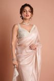 Golden Tissue Handwork Designer Saree