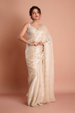 Golden Tissue Handwork Designer Saree