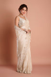 Golden Tissue Handwork Designer Saree
