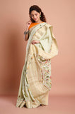 Green Dola Silk Zari Weaving Saree