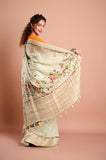 Green Dola Silk Zari Weaving Saree