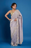Offwhite Blue Tissue Gota with Zardosi Hand work Saree