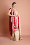 Offwhite Tissue Saree With Purple Blouse Piece