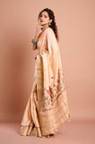 Peach Dola Silk Zari Weaving Saree