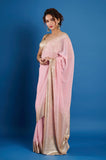 Pink Georgette Sequins Work Designer Saree