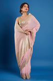 Pink Georgette Sequins Work Designer Saree