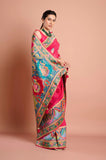 Pink Moonga Silk Zari Weaving Saree
