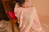 Light Pink Banarasi Khaddi Saree