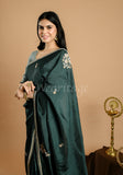 Bottle Green Uppada Silk Moti and Jarkan Saree