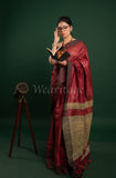 Maroon Linen Saree