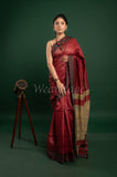 Maroon Linen Saree