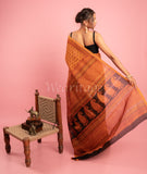 Mustard Handmade Bagh Print Chanderi Saree