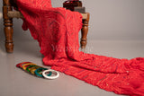 Orange Pure Georgette Bandhani Saree