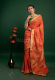 Orange Linen Saree