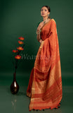 Orange Linen Saree