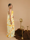 Orange Shiburi dye Uppada Silk Moti Work Saree