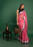 Pink-Purple Linen Saree