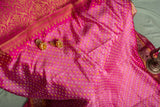 Pink Kanjivaram Bandhej Saree