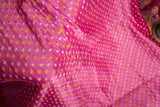 Pink Kanjivaram Bandhej Saree