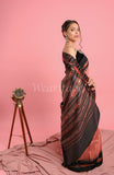 Pink Pure Desi Tussar Saree with Ikat Pallu