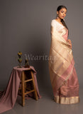 Pink Handewoven Shreen Patta Maheshwari Saree
