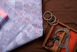 Purple Pink Chikankari saree