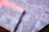Purple Pink Chikankari saree