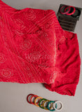 Red Pure Georgette Bandhani Saree