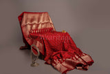 Red Kanjivaram Bandhej Saree