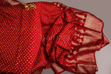 Red Kanjivaram Bandhej Saree