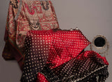 Red Bandhani Silk Saree
