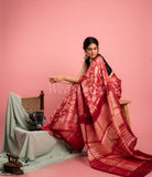 Wine Shiburi Tussar Saree